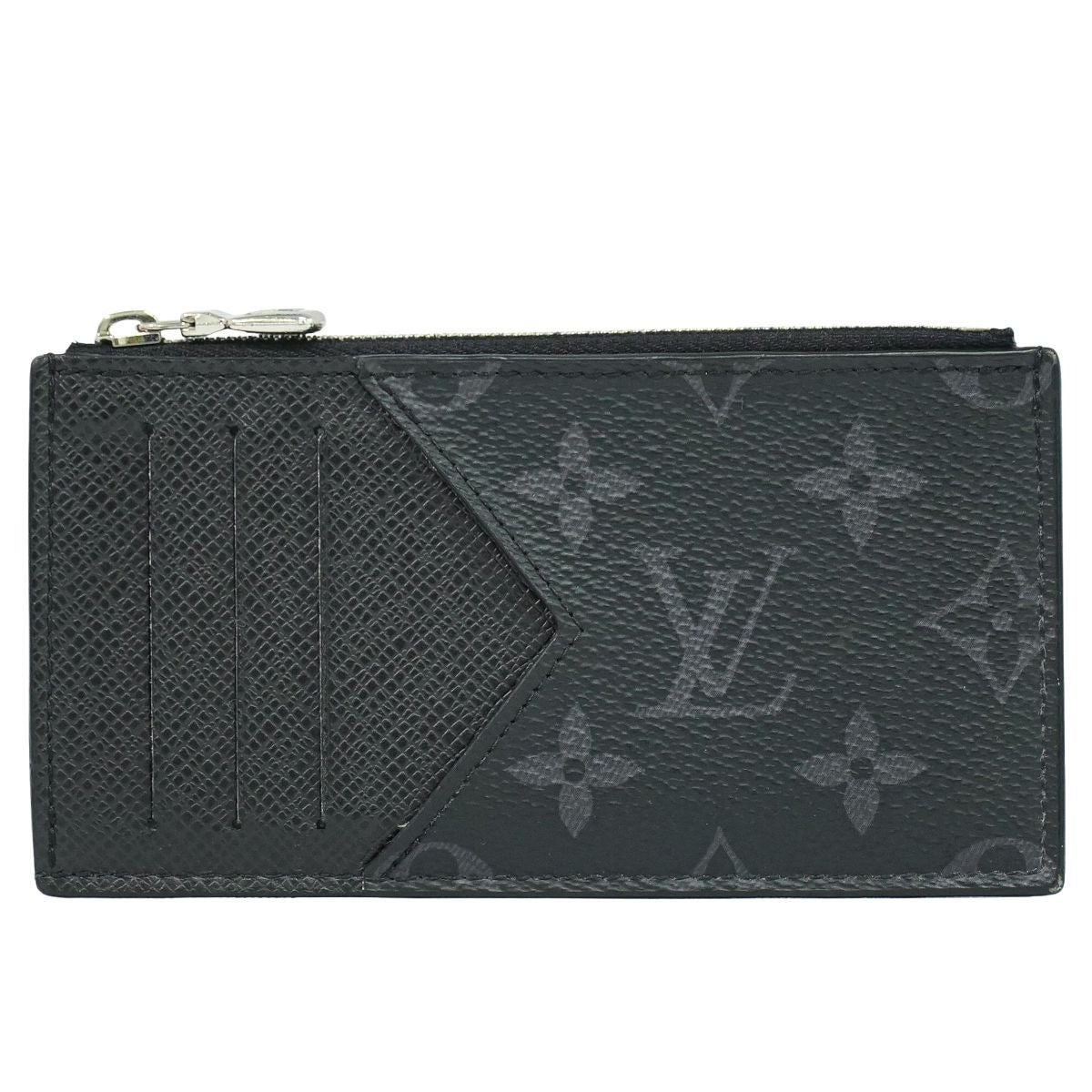 Louis Vuitton LV Coin Card Holder Monogram Eclipse Taiga Leather Noir