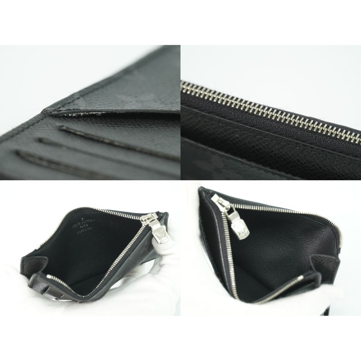 Louis Vuitton LV Coin Card Holder Monogram Eclipse Taiga Leather Noir — view 8