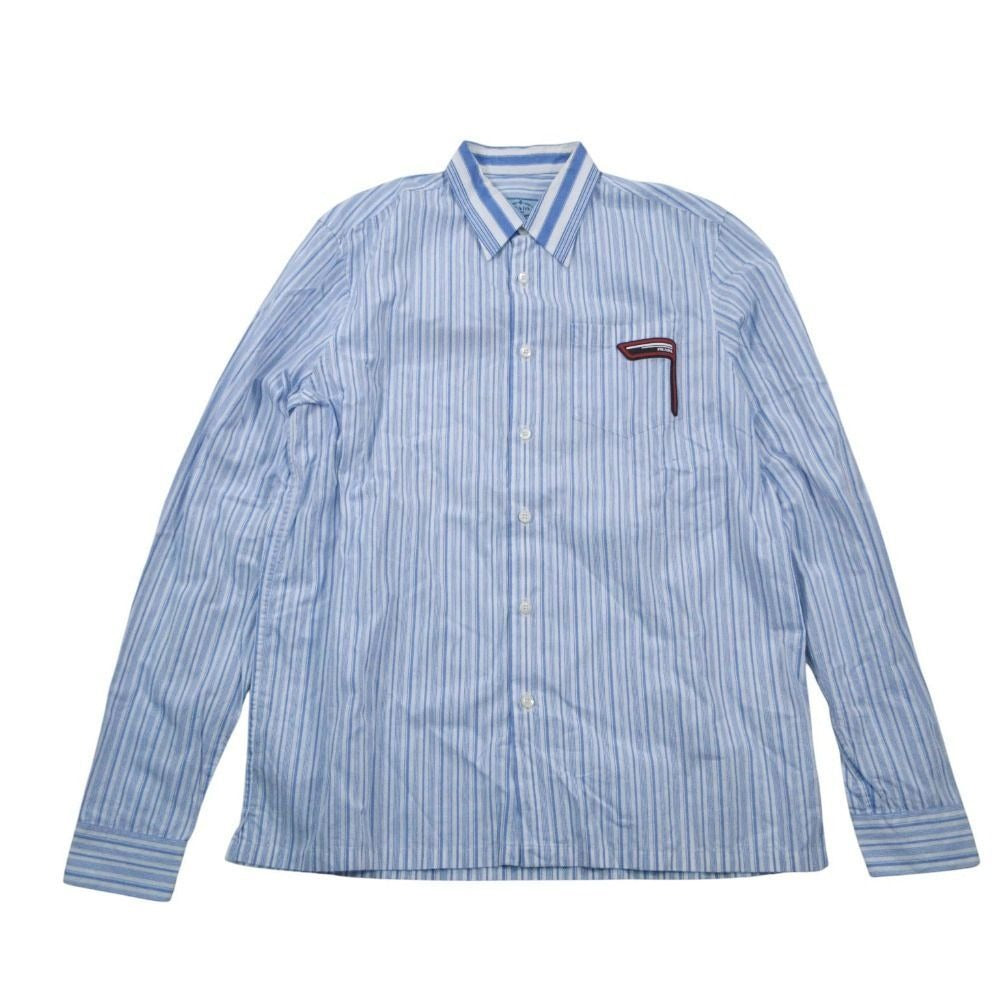 Prada Striped Back Logo Regular Color Shirt Button Down Long Sleeve