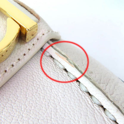 Gucci 700036 Metal Logo Leather Loafer Ivory Gold Hardware 36.5 With Box And