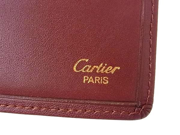 Cartier Must Line Leather Bifold Long Wallet Billfold Card Holder Men's
