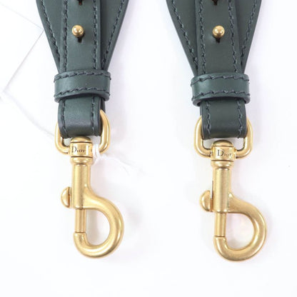 Christian DIOR Embroidery Shoulder Strap Oblique Greenish Women