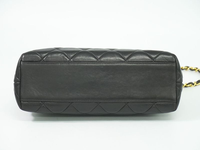 Authentic Chanel Coco Mark Matelasse Chain Shoulder Bag Pochette Lambskin