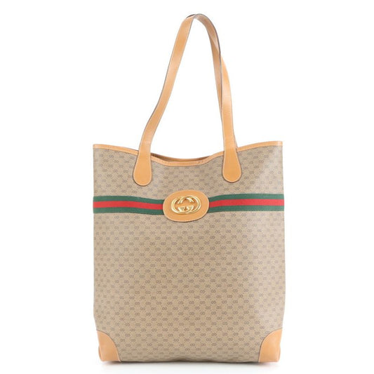 Gucci Micro GG Sherry Line Interlocking G Leather Tote Bag Shoulder Business A4