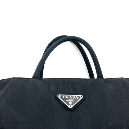Prada Handbag Nylon Black Nylon Women Men