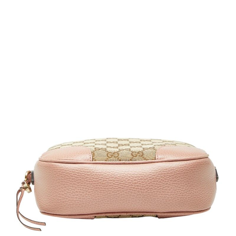 Gucci GG Canvas Crossbody Shoulder Bag 449413 Brown Pink Canvas Leather Women's