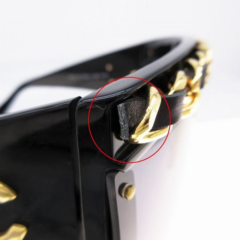 Chanel Gold Chain Sunglass Es Eyewear 01456 94305 Black Gold Men Women Hk25