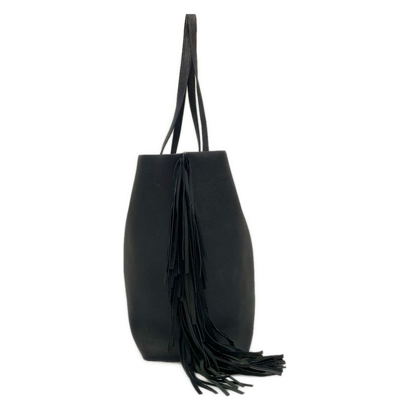 Saint Laurent Paris Tote Bag 410666 Black Fringe Leather