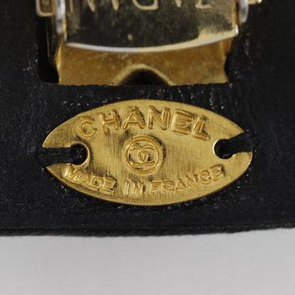 Chanel Coco Mark Suede And Gold Plated Black Women's Barrette