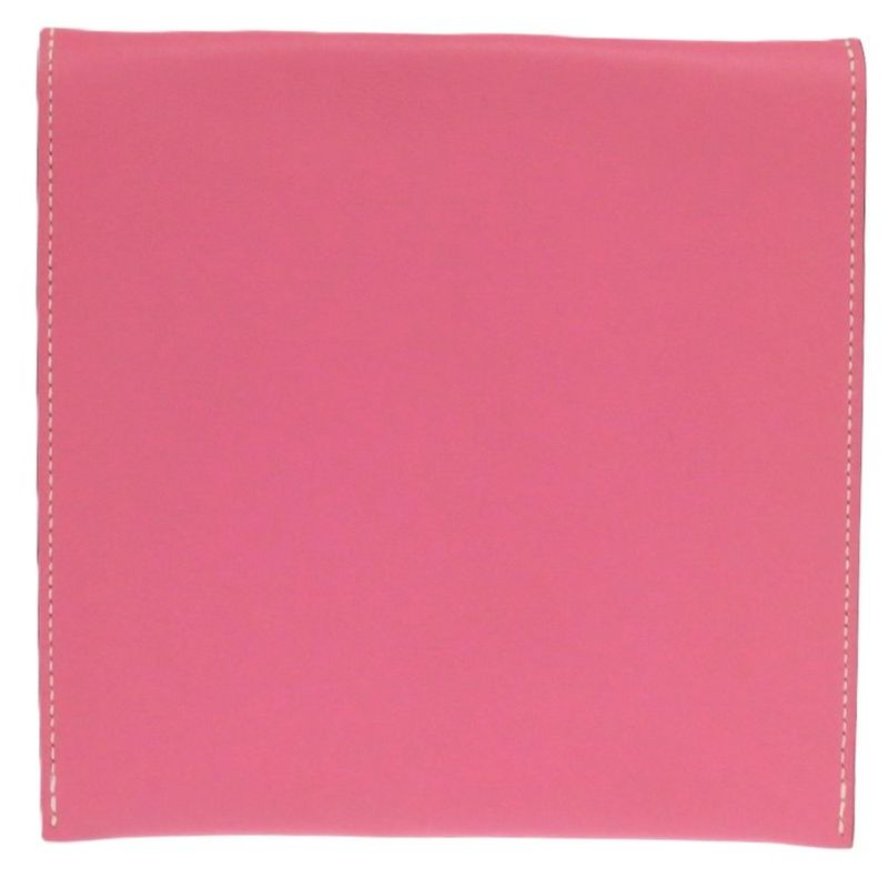 Hermes Pochette Bianca Leather Silver Hardware Pink □N Engraved Pouch 1083