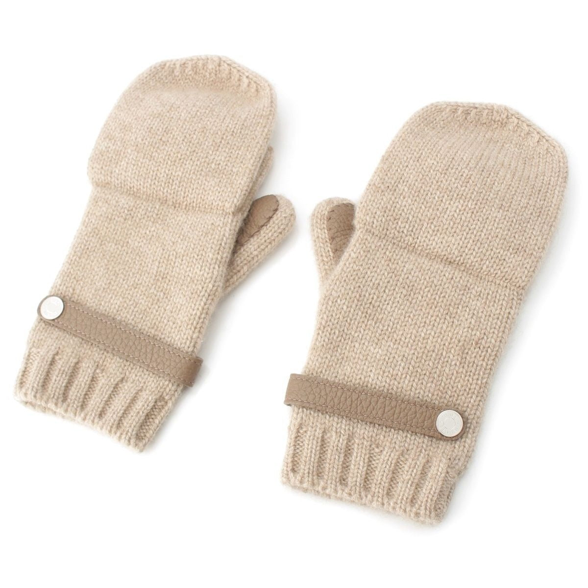 Hermes Lionel Cashmere Gloves Mittens Beige