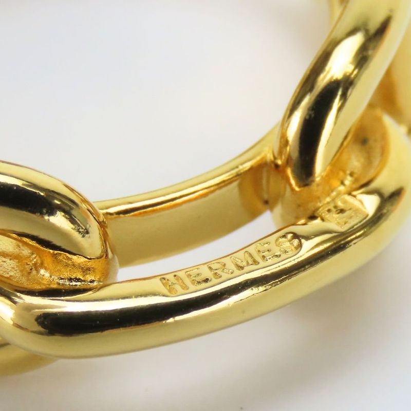 Hermes Scarf Ring Chaine D'ancre Metal Gold Plated Accessories Ladies Women