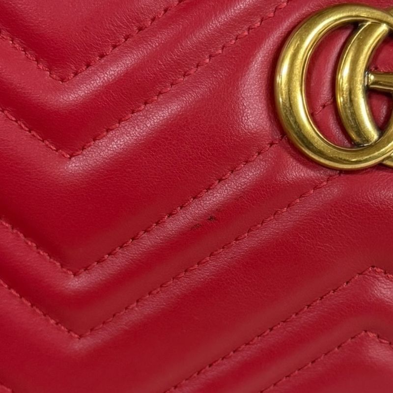 Gucci GG Marmont Shoulder Bag Leather 448065 Red Ladies Gucci  Gucci