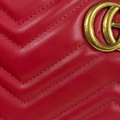 Gucci GG Marmont Shoulder Bag Leather 448065 Red Ladies Gucci  Gucci