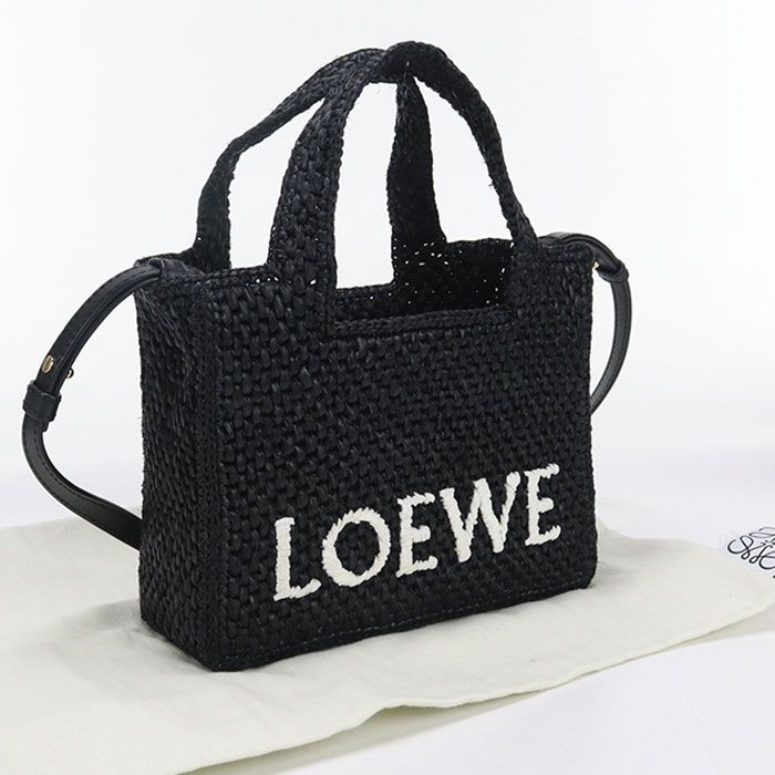 Loewe Tote Mini Loewe Font Alf1v46x01 Handbag Raffia Women's