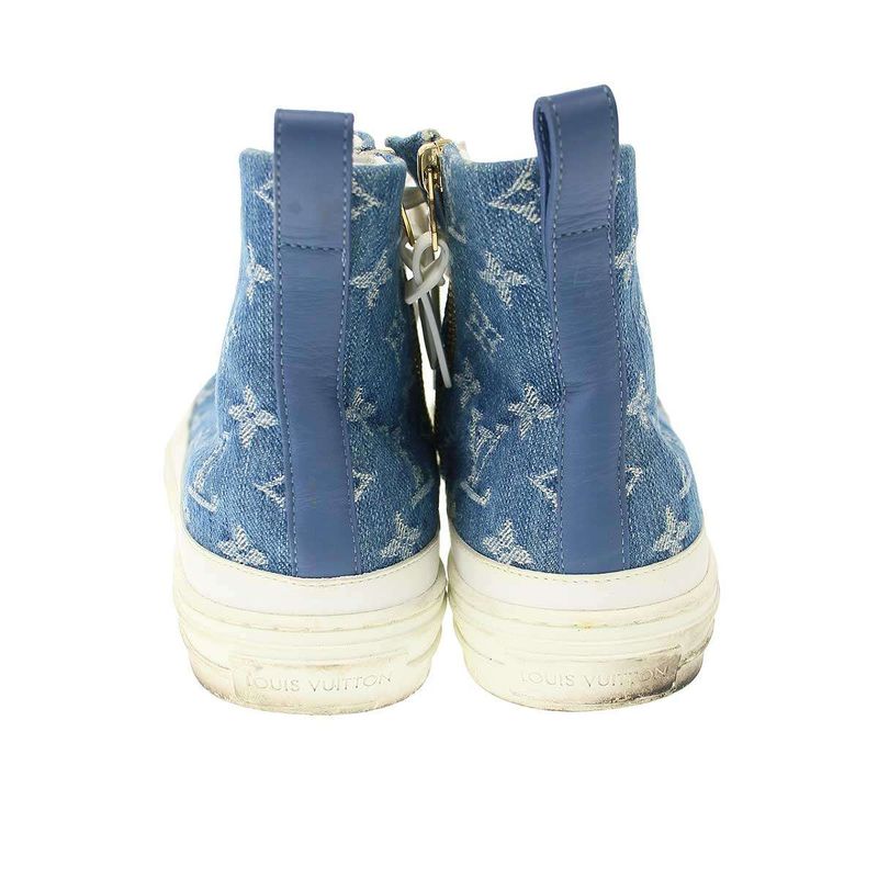 Louis Vuitton Stellar Line Monogram Denim High Cut Sneakers Indigo 41