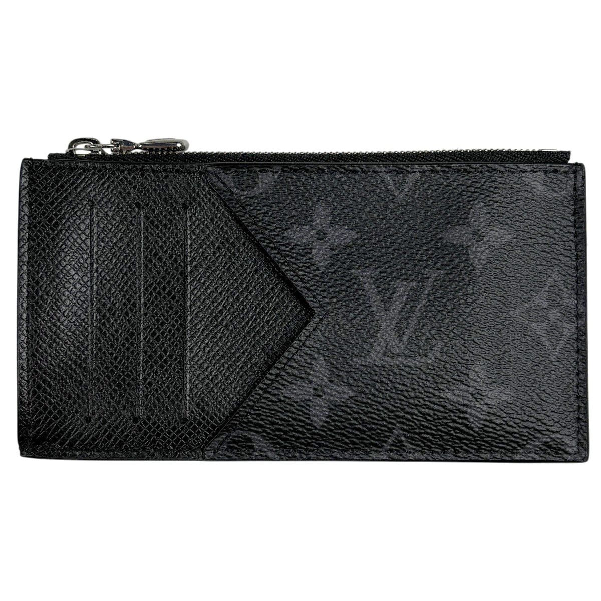 Louis Vuitton Coin Card Holder Case Taiga Monogram Eclipse