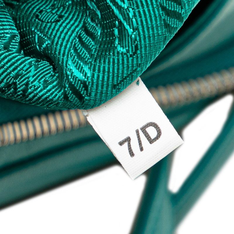 Prada Triangle Handbag Shoulder Bag 2WAY 1ba315 Blue Green Padded Nappa Leather