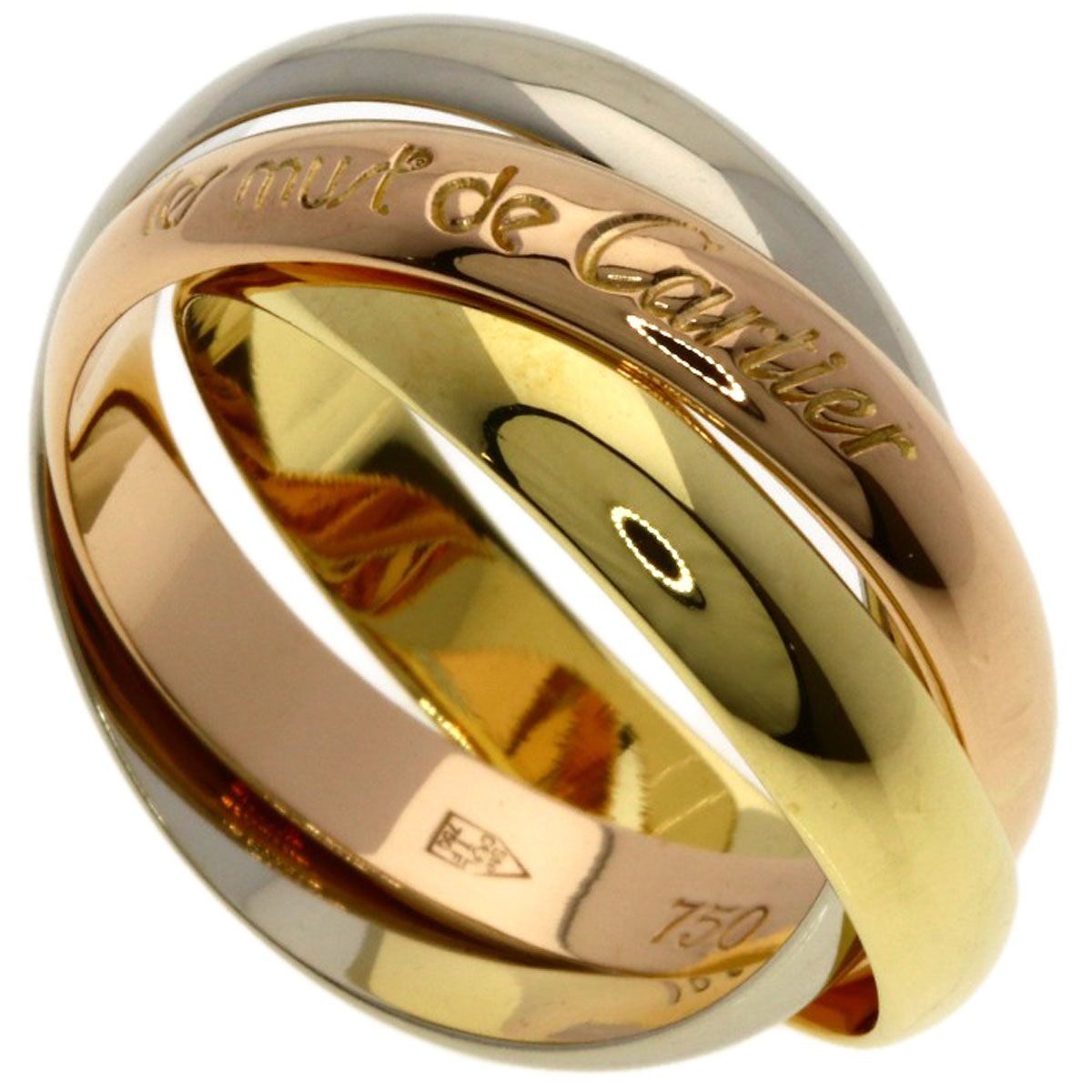 Cartier Trinity 51 Ring 18k Yellow Gold 18k White Pink