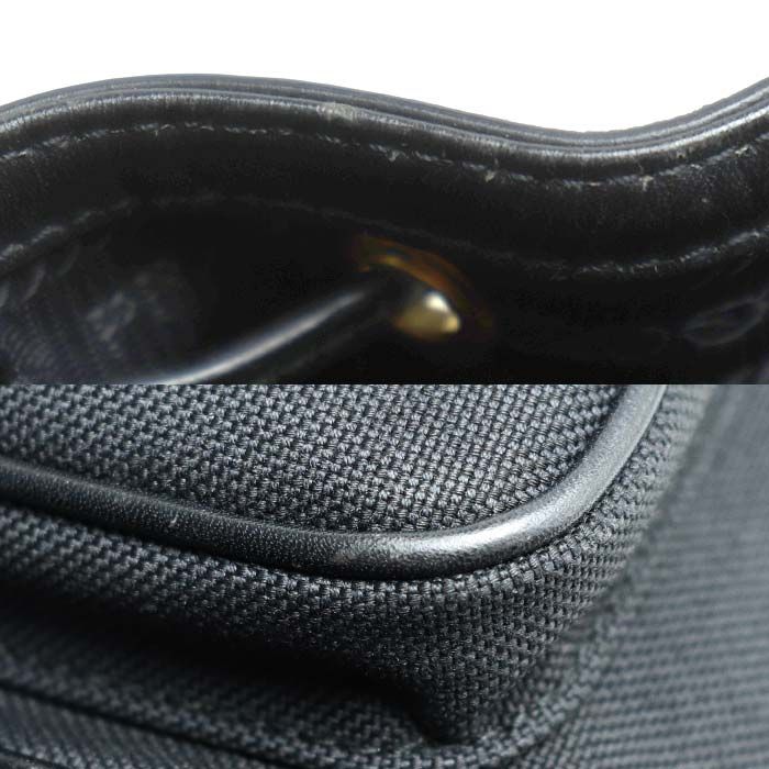 Prada Logo Jacquard Ribbon 2way Shoulder Bag Black 1bh038 Ladies Preowned