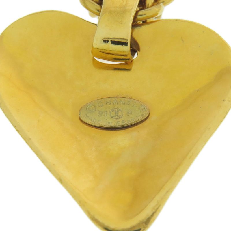 Chanel Heart Coco Mark Necklace Metal Ladies