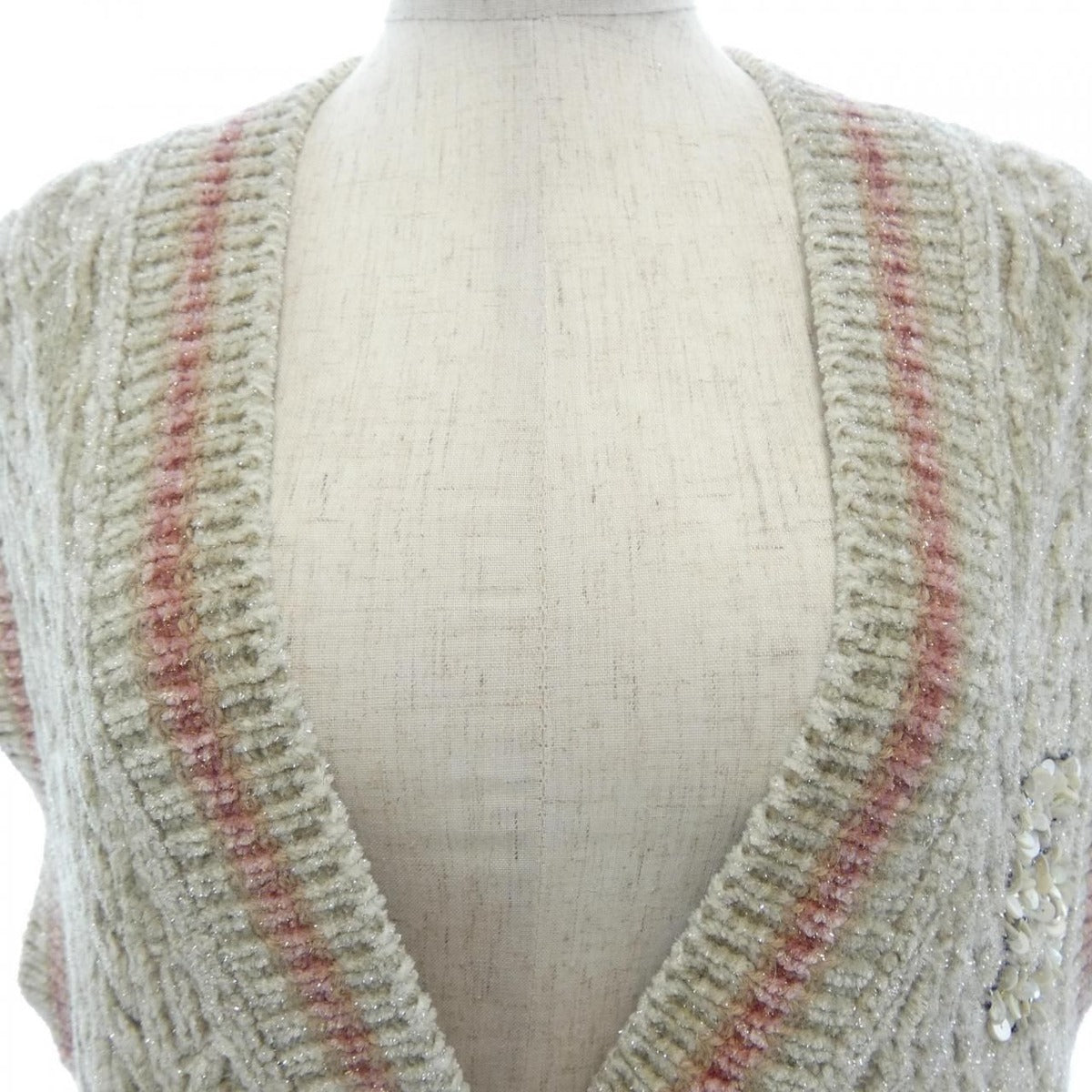 Chanel Vest Cashmere Beige Pink — view 6