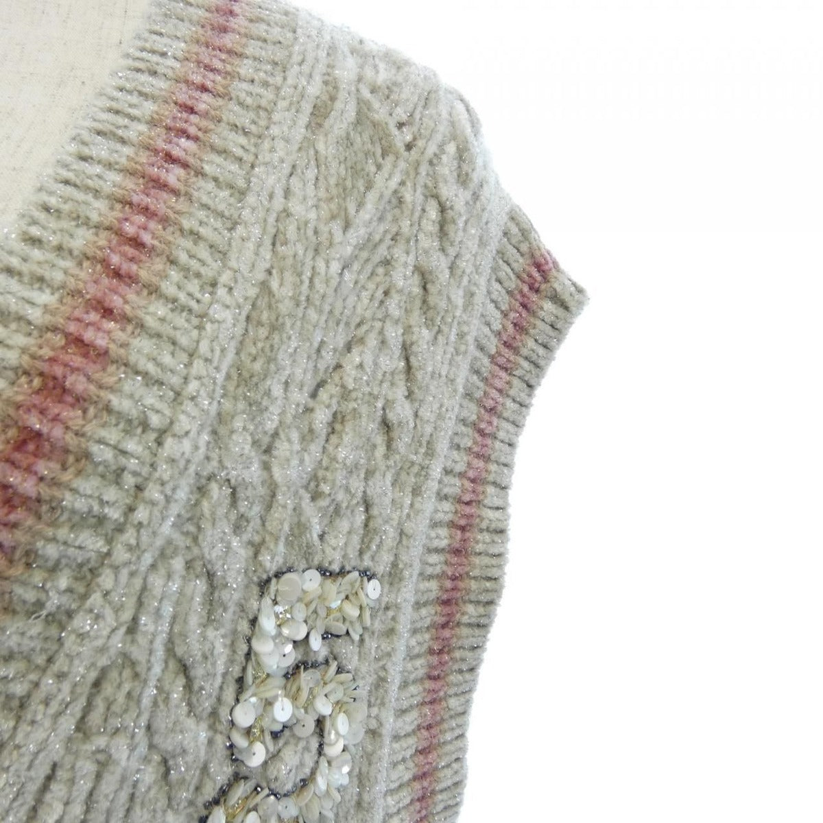 Chanel Vest Cashmere Beige Pink — view 7