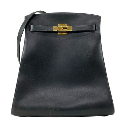 Hermes Kelly Sport GM Black Outside Stitching/gold Hardware