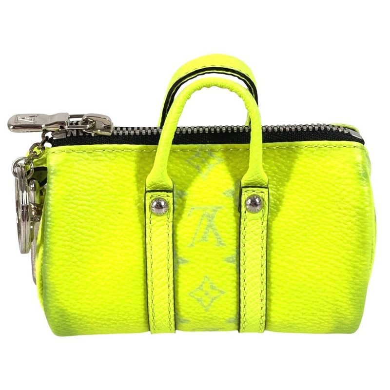 Louis Vuitton Key Holder Porto Cles Mini Keepall Taiga Leather Yellow