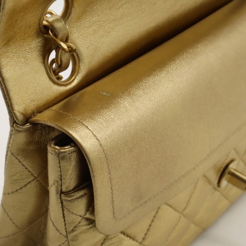 Chanel Matelasse 23 Coco Mark Chain Shoulder W Chain Shoulder Bag Leather Gold