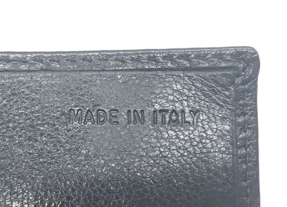 Prada Card Case Business Card Holder Perforated Leather Triangle Logo Black