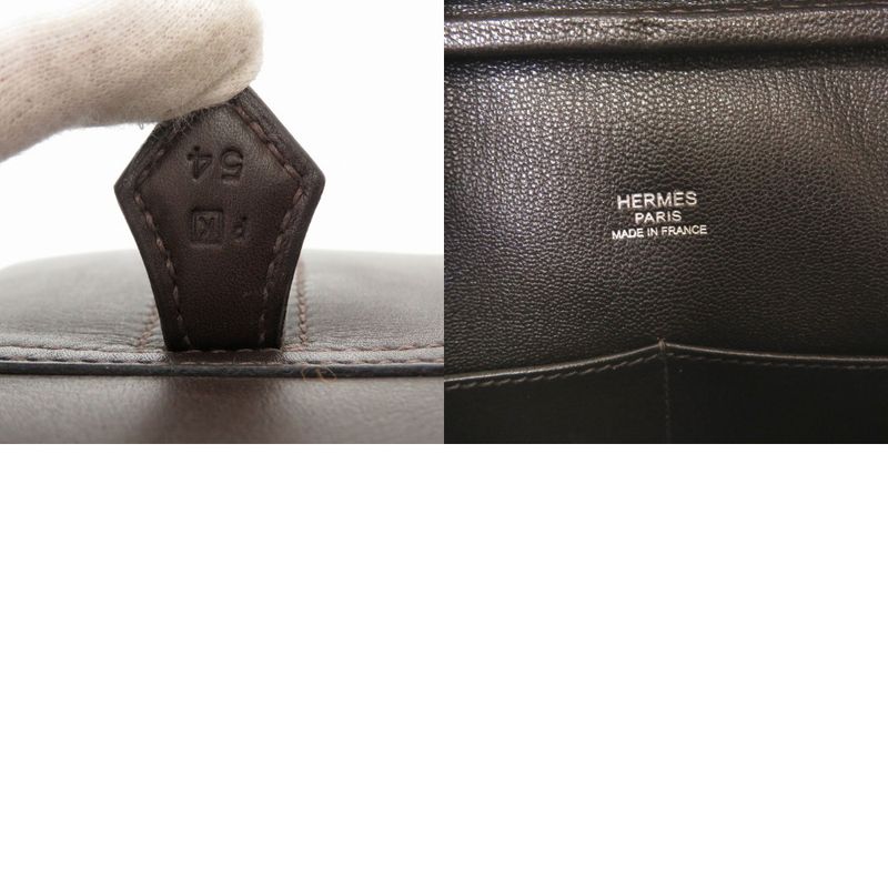 Hermes Prime 28 Troika Chamonix Ebène Silver Hardware □K Engraved Handbag Bag