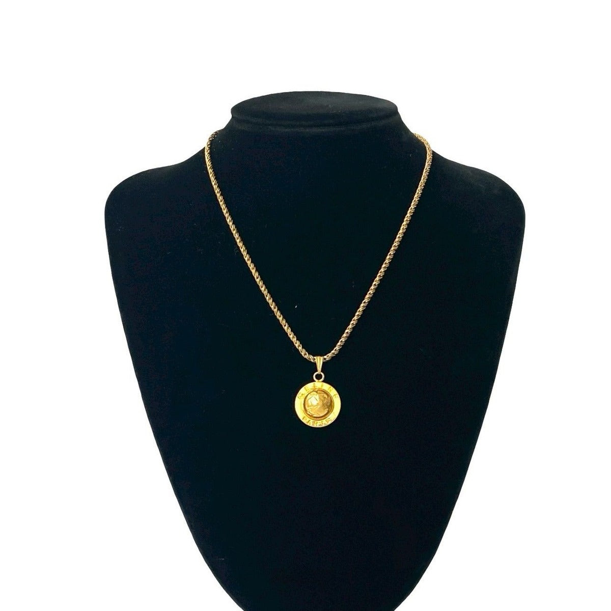 Celine Vintage Star Ball Logo Motif Chain Necklace Pendant Gold — view 2