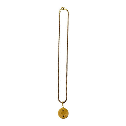 Celine Vintage Star Ball Logo Motif Chain Necklace Pendant Gold — view 5