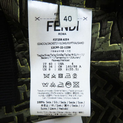 Fendace Fendi Versace 22SS Fj7258 Silk Blend FF Logo Baroque Pattern Blouson