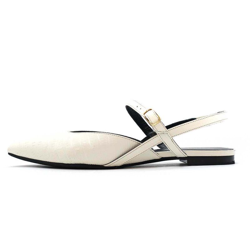 Celine Embossed Strap Mule Sandals White 36 Rm1119