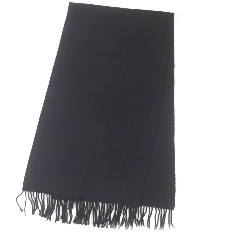 Hermes 100% Cashmere Logo Embroidery Fringe Scarf Stole Shawl