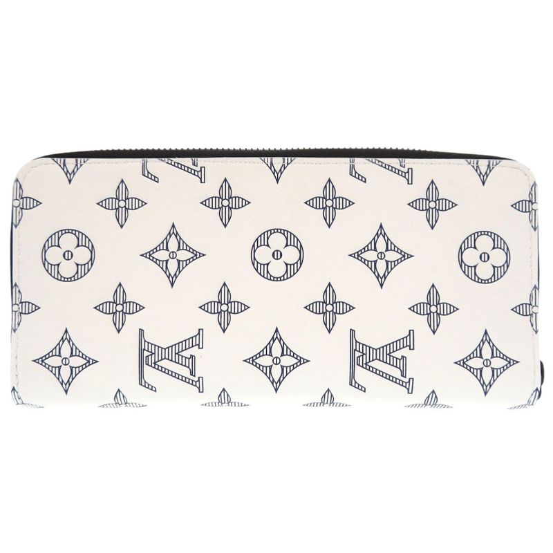 Louis Vuitton Zippy Wallet Vertical Monogram Shadow White M83381 Long Wallet LV