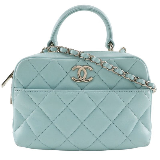 Chanel Trendy Coco Mark Matelasse 2WAY Shoulder Calf Light Blue Women's Handbag