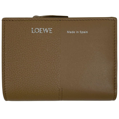 Loewe Duet Compact Wallet Bifold Smooth Leather Mocha