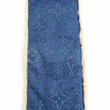 Louis Vuitton Scarf Echarpe Shearling Denim M77144