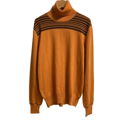 Hermes Turtleneck Wool Knit Sweater M Orange