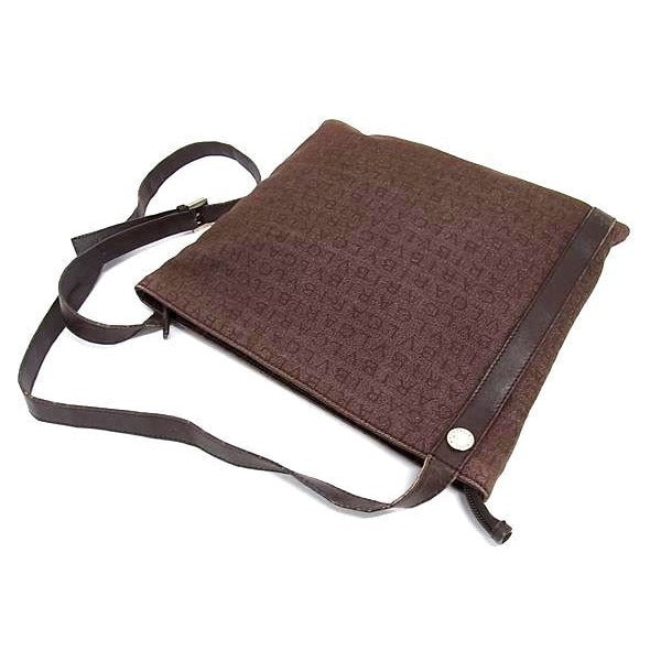 Bvlgari Shoulder Bag Logomania Brown Canvas and Leather — view 2