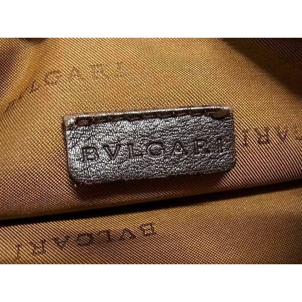 Bvlgari Shoulder Bag Logomania Brown Canvas and Leather — view 5