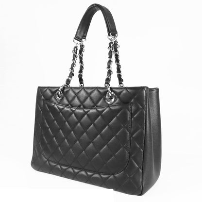 Chanel Grand Shopping Tote Bag GST Black Silver Caviar Leather — view 2