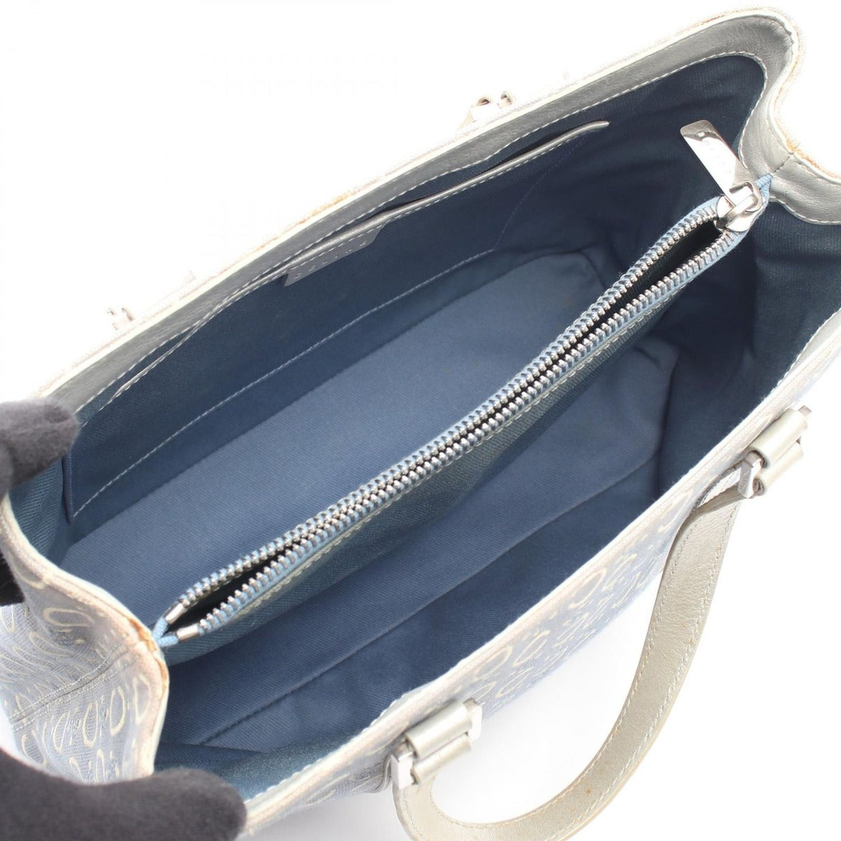 Celine Handbag C Macadam Light Blue Canvas Leather — view 3
