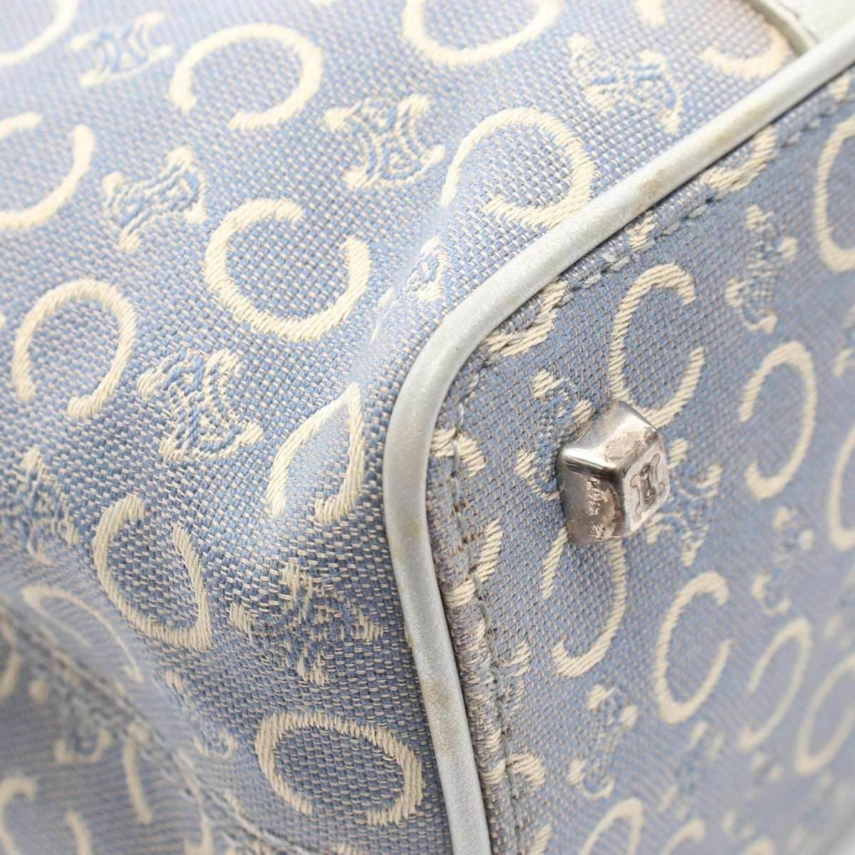 Celine Handbag C Macadam Light Blue Canvas Leather — view 6