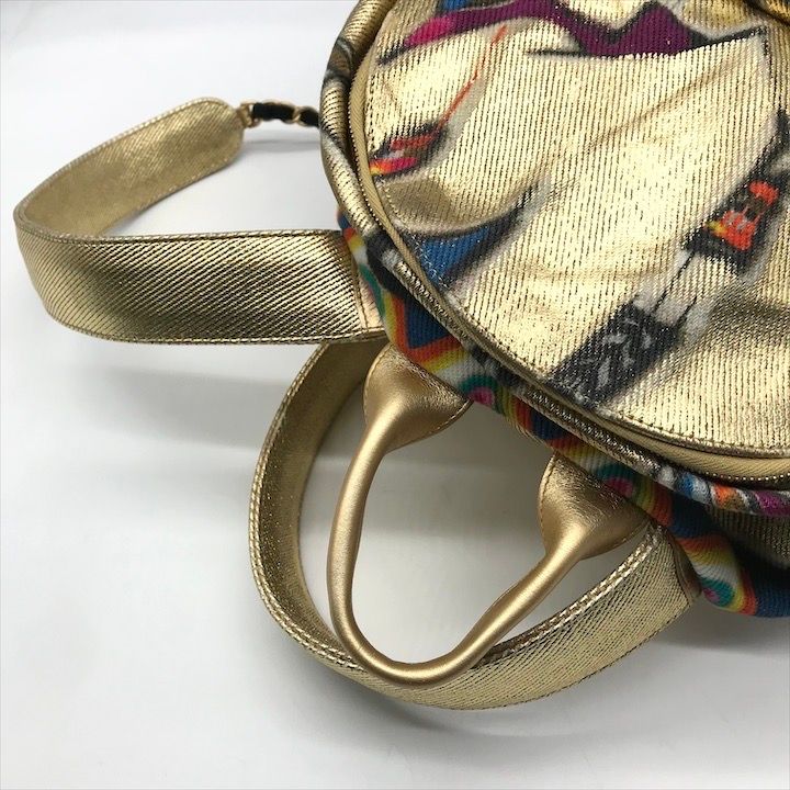 Chanel CC Logo Graffiti Paint Backpack Gold