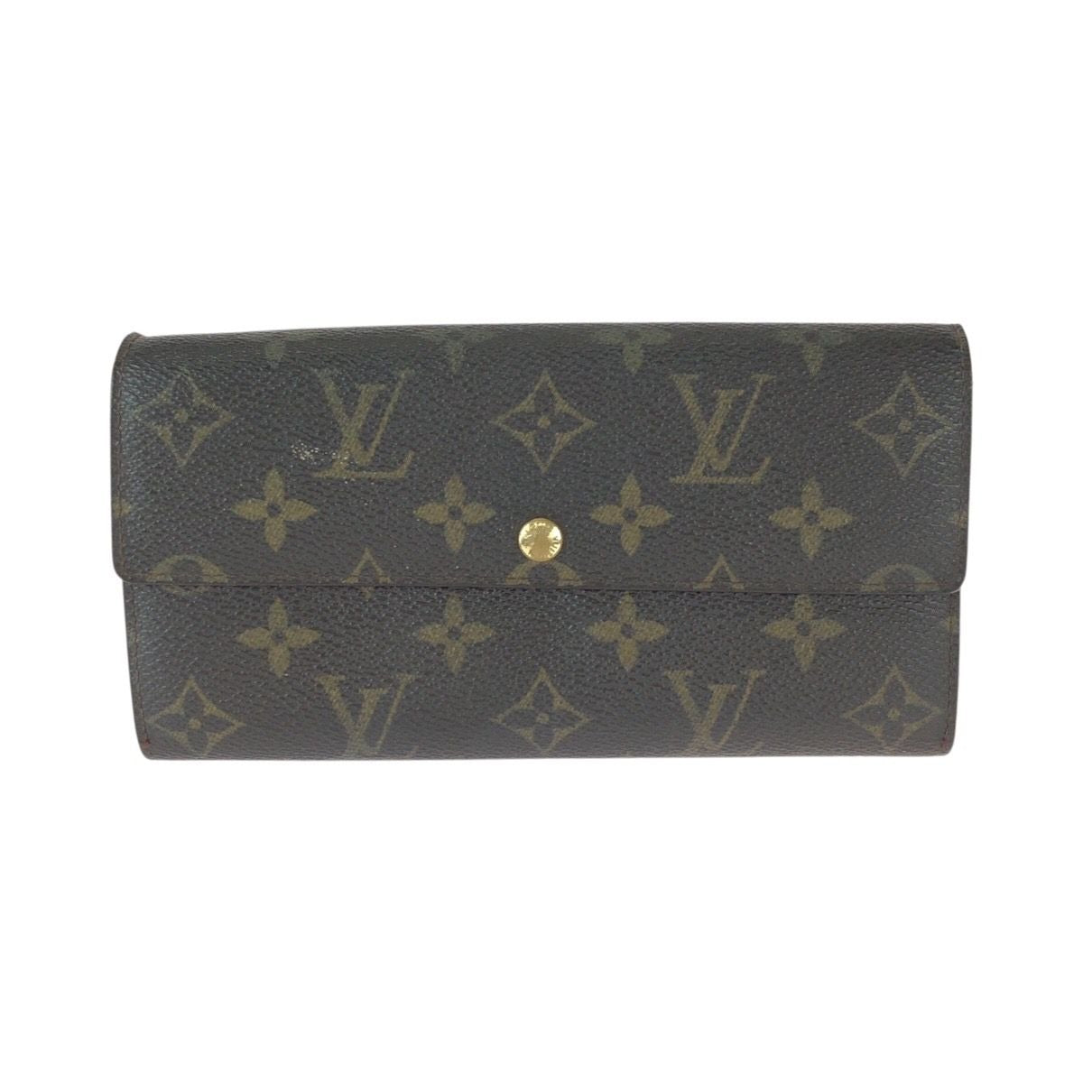 Louis Vuitton Monogram Pochette Porte Monnaie Cles D Brown Gold Long