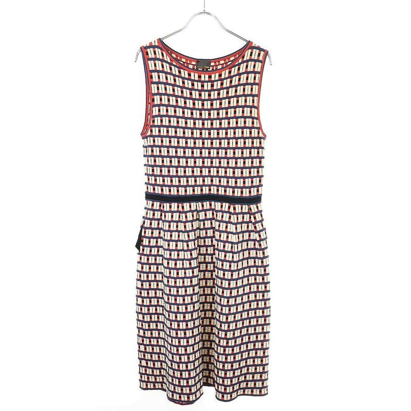 Fendi Block Knit Dress Fz9065 T4 K Mix 40